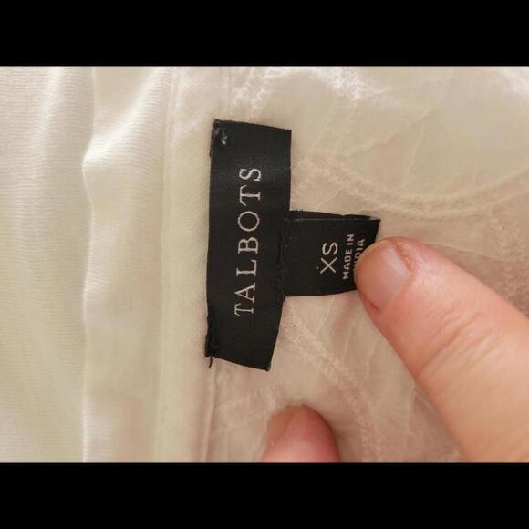 Talbots XS white eyelet sleeved tee shirt. So cute! - Picture 4 of 5
